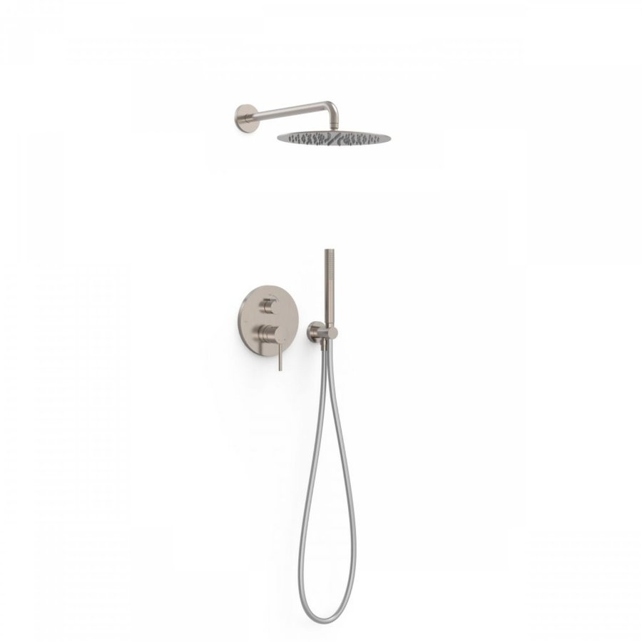 Regendoucheset Inbouw Tres Study Exclusive Rond 30 cm Met Wandarm en Handdoucheset met Staafhanddouche Rapid Box RVS