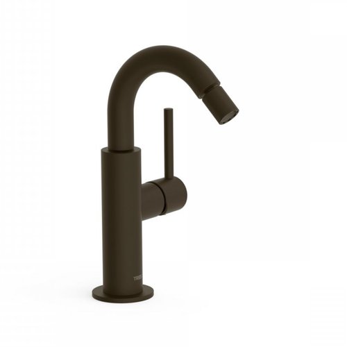 Bidetmengkraan Tres Study Exclusive Hendel Uitloop Gebogen 16,5 cm Rond Zwart Brons 