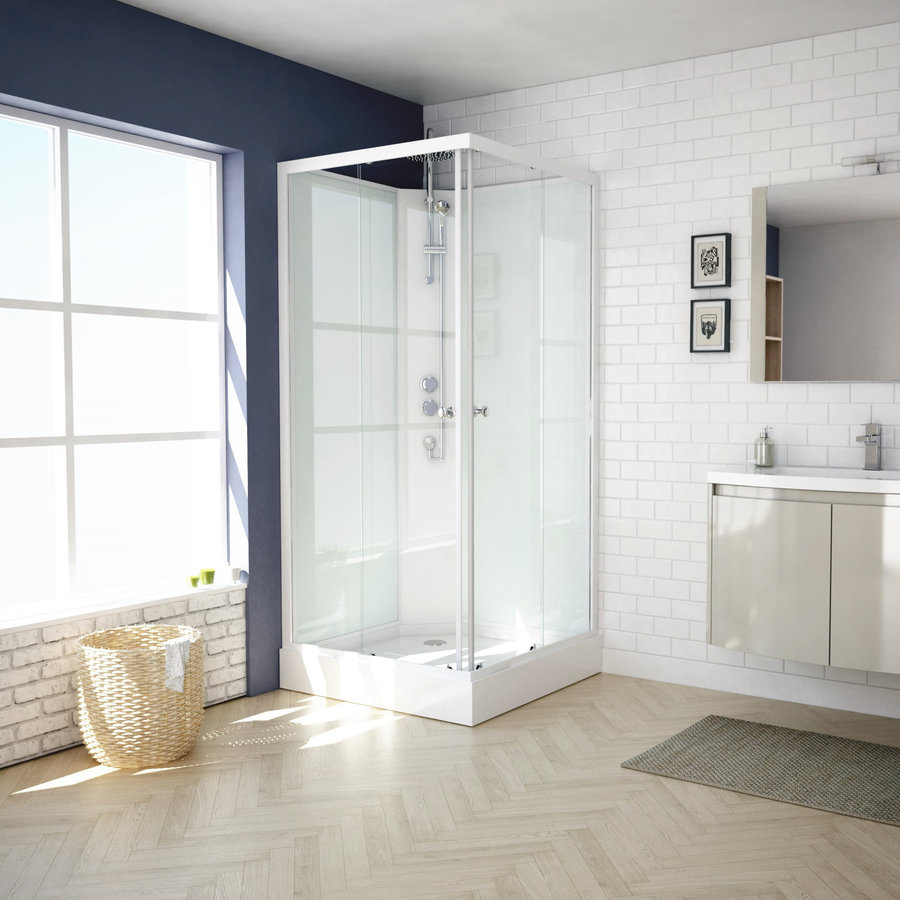 Complete Douchecabine VM Khone IV 90x90x220 cm Hoekinstap Mat Wit