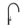 Tres Keukenmengkraan Tres Study Exclusive 1-Hendel Uitloop Gebogen 26 cm Rond Metallic Zwart