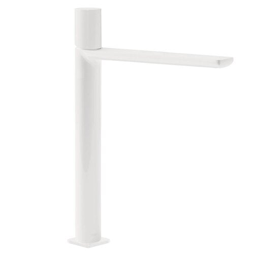 Wastafelmengkraan Tres Loft 1-Knop Uitloop Recht 28.2 cm Rond Mat Wit 