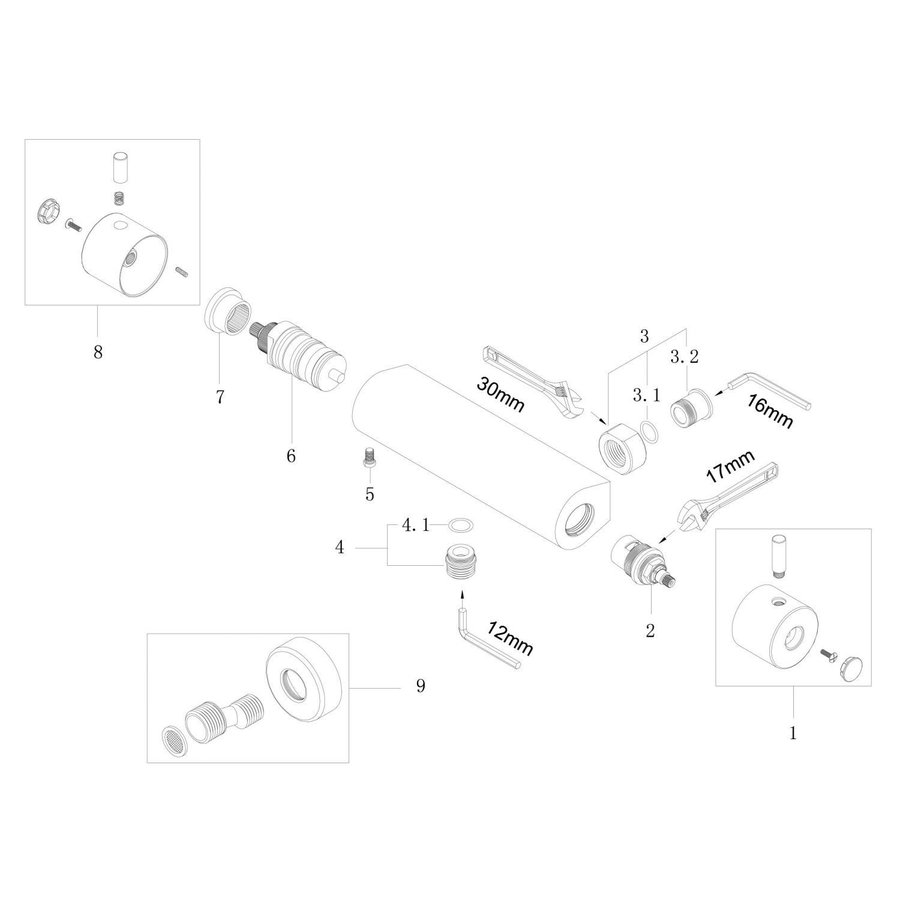 Douchekraan Thermostaat Aquasplash Safe met Cool Touch RVS