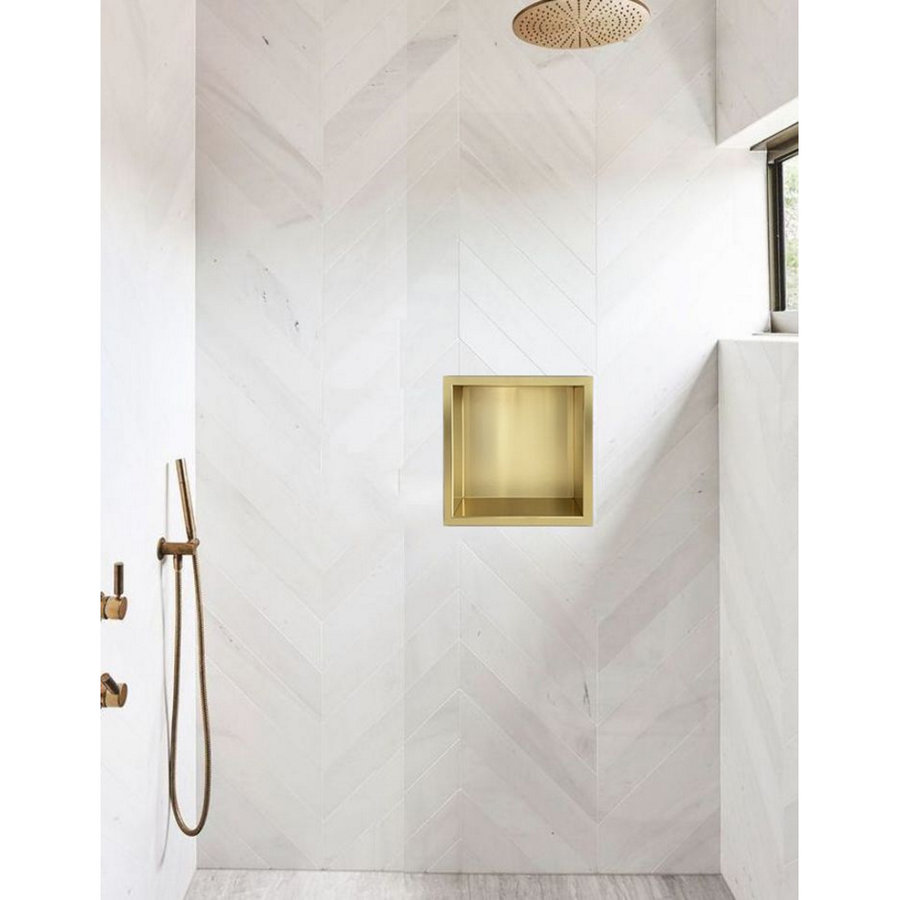 Inbouwnis Aquasplash Incorporado 30x30x10 cm Geborsteld Messing Goud