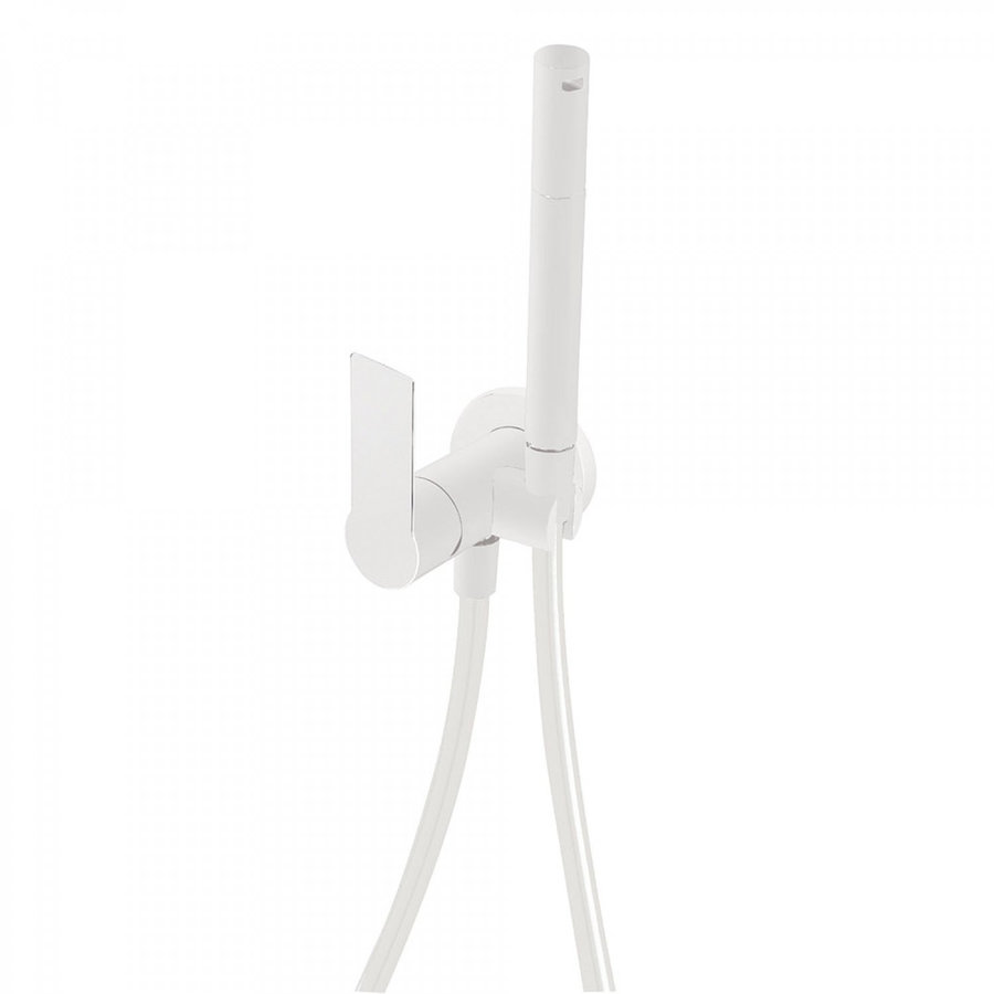 Inbouw Bidetmengkraan Tres Loft Colors 1-Hendel met Handdouche Mat Wit