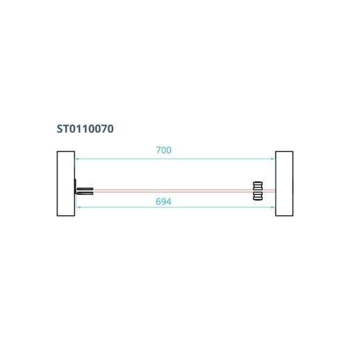 Nisdeur Van Rijn ST01 Profielloos 70x200 cm Helder Glas 8 mm Zwart 