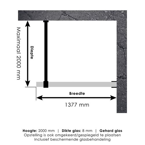 Inloopdouche Compleet Just Creating Profielloos 140 cm Goud 