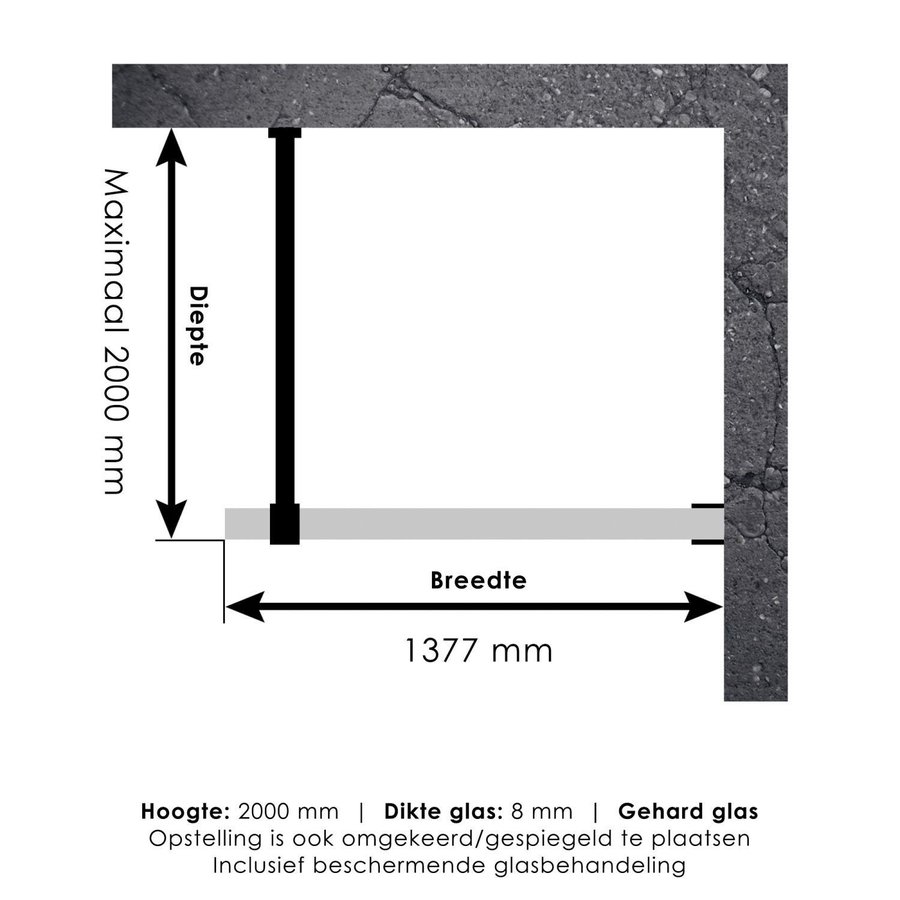 Inloopdouche Compleet Just Creating Profielloos 140 cm Goud