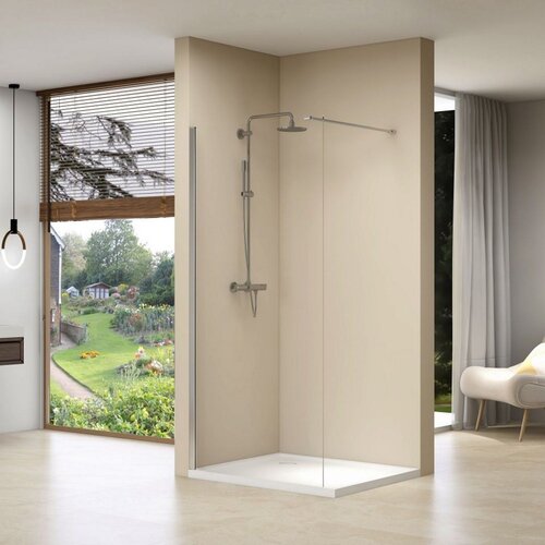 Inloopdouche Van Rijn ST01 Met Stabilisatiestang 100x200 cm Helder Glas 8 mm Chroom 