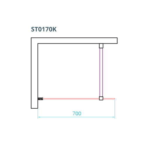 Inloopdouche Van Rijn ST01 Met Scharnieren En Stabilisatiestang 70x200 cm Helder Glas 8 mm Chroom 