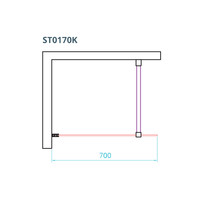 Inloopdouche Van Rijn ST01 Met Scharnieren En Stabilisatiestang 70x200 cm Helder Glas 8 mm Chroom