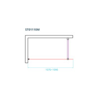 Inloopdouche Van Rijn ST01 Met Stabilisatiestang 110x200 cm Helder Glas 8 mm Chroom