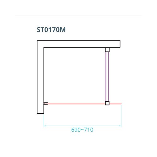 Inloopdouche Van Rijn ST01 Met Stabilisatiestang 70x200 cm Helder Glas 8 mm Chroom 