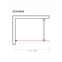 Inloopdouche Van Rijn ST01 Met Stabilisatiestang 80x200 cm Helder Glas 8 mm Chroom