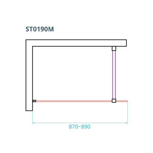 Inloopdouche Van Rijn ST01 Met Stabilisatiestang 90x200 cm Helder Glas 8 mm Chroom 