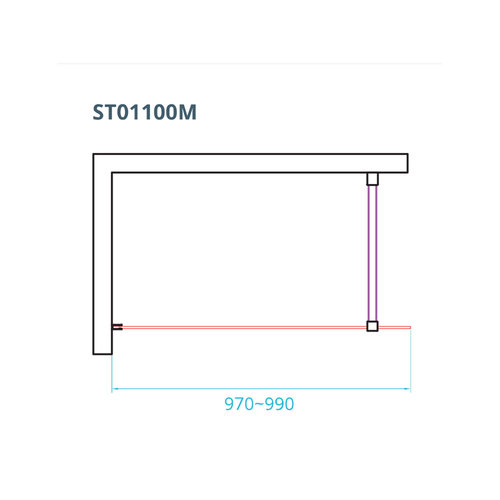 Inloopdouche Van Rijn ST01 Met Stabilisatiestang 100x200 cm Rookglas 8 mm Chroom 