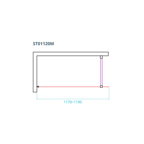 Inloopdouche Van Rijn ST01 Met Stabilisatiestang 120x200 cm Rookglas 8 mm Chroom 