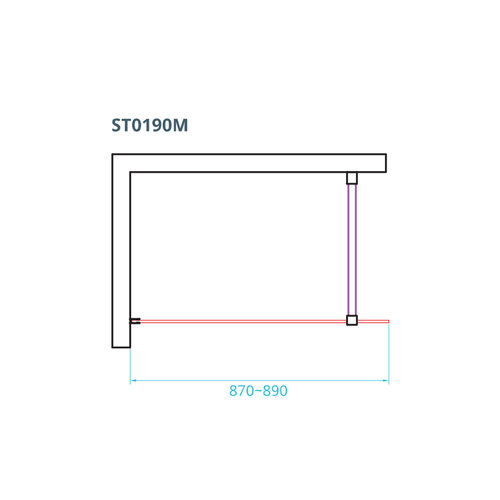 Inloopdouche Van Rijn ST01 Met Stabilisatiestang 90x200 cm Rookglas 8 mm Chroom 