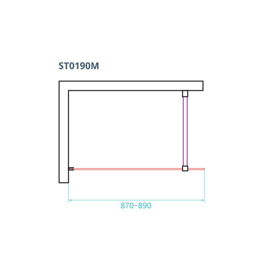 Inloopdouche Van Rijn ST01 Met Stabilisatiestang 90x200 cm Rookglas 8 mm Chroom