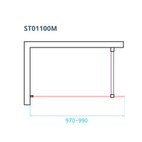 Inloopdouche Van Rijn ST01 Met Stabilisatiestang 100x200 cm Rookglas 8 mm RVS