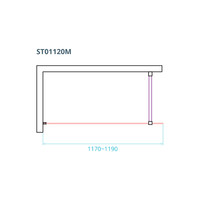 Inloopdouche Van Rijn ST01 Met Stabilisatiestang 120x200 cm Rookglas 8 mm RVS