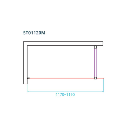 Inloopdouche Van Rijn ST01 Met Stabilisatiestang 120x200 cm Rookglas 8 mm RVS 