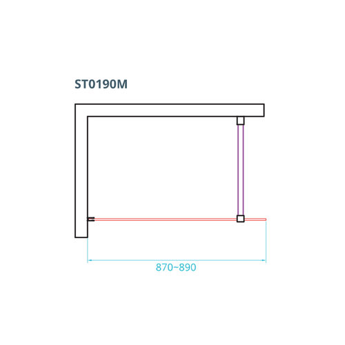 Inloopdouche Van Rijn ST01 Met Stabilisatiestang 90x200 cm Rookglas 8 mm RVS 