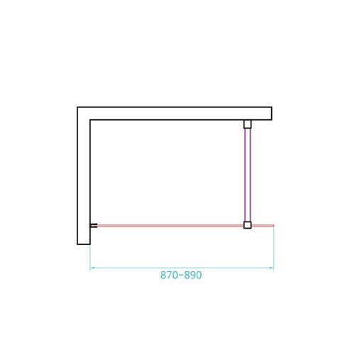 Inloopdouche Van Rijn ST01 Met Stabilisatiestang 90x200 cm Rookglas 8 mm Wit 