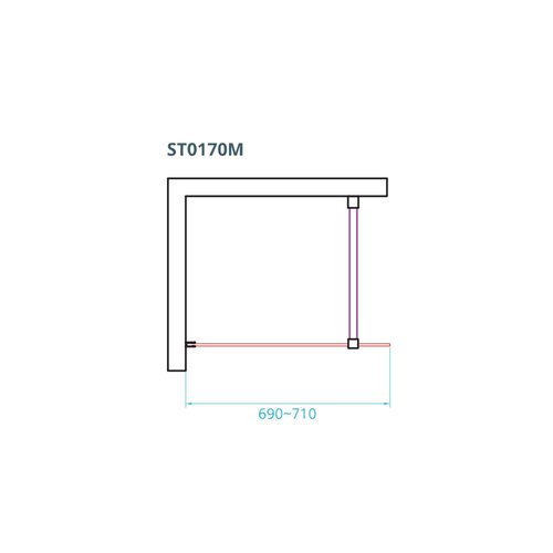 Inloopdouche Van Rijn ST01 Met Middenband En Stabilisatiestang 70x200 cm 8 mm Chroom 