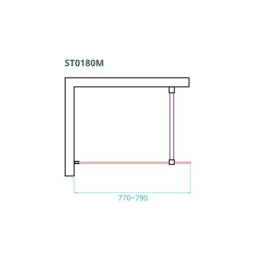 Inloopdouche Van Rijn ST01 Met Middenband En Stabilisatiestang 80x200 cm 8 mm Chroom 