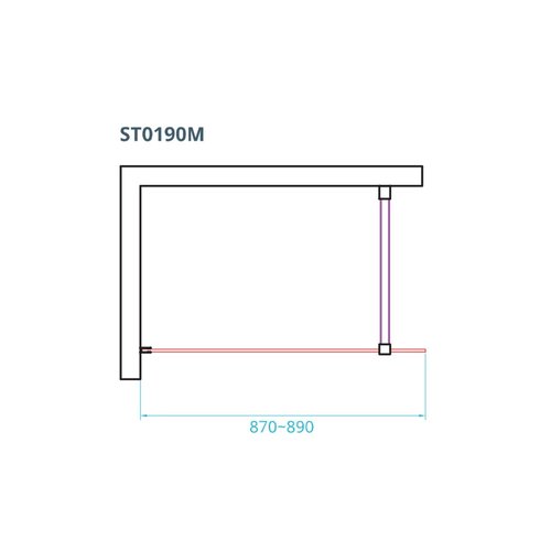 Inloopdouche Van Rijn ST01 Met Middenband En Stabilisatiestang 90x200 cm 8 mm Chroom 