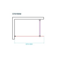 Inloopdouche Van Rijn ST01 Met Middenband En Stabilisatiestang 90x200 cm 8 mm Chroom