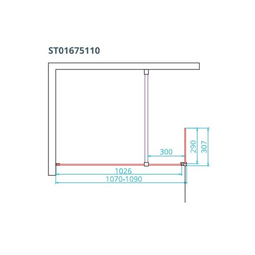 Inloopdouche Van Rijn ST01 Met Scharnierend Zijwand Helder Glas 110-30x200 cm 8 mm Chroom 