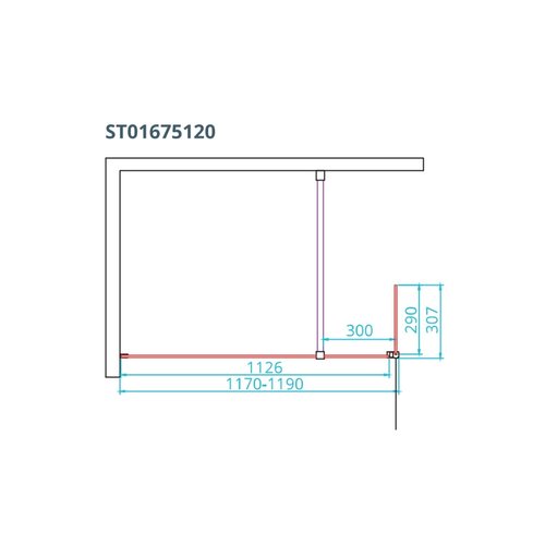 Inloopdouche Van Rijn ST01 Met Scharnierend Zijwand Helder Glas 120-30x200 cm 8 mm Chroom 