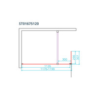 Inloopdouche Van Rijn ST01 Met Scharnierend Zijwand Helder Glas 120-30x200 cm 8 mm Chroom