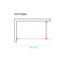 Inloopdouche Van Rijn ST01 Met Stabilisatiestang 100x200 cm Helder Glas 8 mm RVS