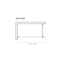 Inloopdouche Van Rijn ST01 Met Stabilisatiestang 110x200 cm Helder Glas 8 mm RVS