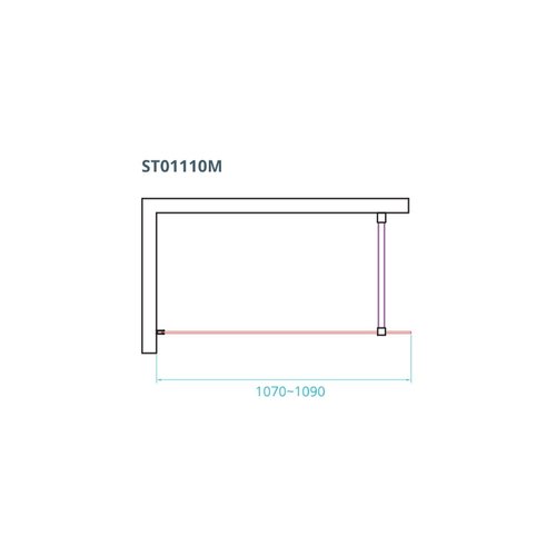 Inloopdouche Van Rijn ST01 Met Stabilisatiestang 110x200 cm Helder Glas 8 mm RVS 