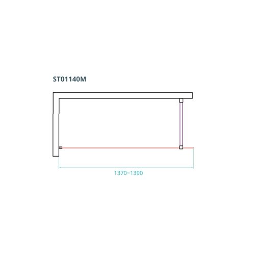 Inloopdouche Van Rijn ST01 Met Stabilisatiestang 140x200 cm Helder Glas 8 mm RVS 