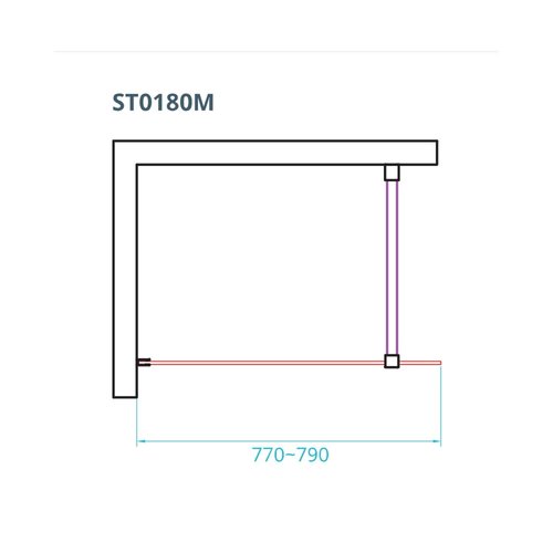 Inloopdouche Van Rijn ST01 Met Stabilisatiestang 80x200 cm Helder Glas 8 mm RVS 