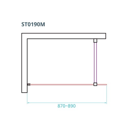 Inloopdouche Van Rijn ST01 Met Stabilisatiestang 90x200 cm Helder Glas 8 mm RVS 