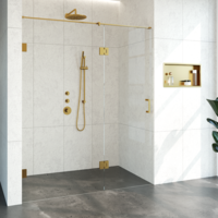 Nisdeur Compleet Just Creating Profielloos 2-Delig (Draaideur Bevestigd op Inloopwand) 170x200 cm 100/70 Goud