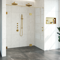 Nisdeur Compleet Just Creating Profielloos 2-Delig (Draaideur Bevestigd op Inloopwand) 180x200 cm 110/70 Goud