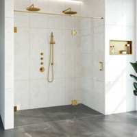 Nisdeur Compleet Just Creating Profielloos 2-Delig (Draaideur Bevestigd op Inloopwand) 190x200 cm 120/70 Goud