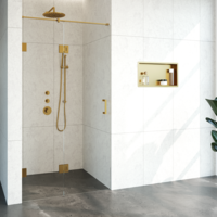 Nisdeur Compleet Just Creating Profielloos 2-Delig (Draaideur Bevestigd op Inloopwand) 110x200 cm 50/60 Goud