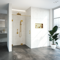 Nisdeur Compleet Just Creating Profielloos 2-Delig (Draaideur Bevestigd op Inloopwand) 120x200 cm 60/60 Goud