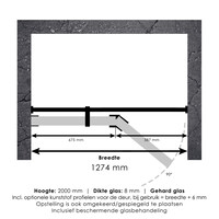 Nisdeur Compleet Just Creating Profielloos 2-Delig (Draaideur Bevestigd op Inloopwand) 130x200 cm 70/60 Goud