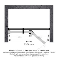 Nisdeur Compleet Just Creating Profielloos 2-Delig (Draaideur Bevestigd op Inloopwand) 140x200 cm 70/70 Goud