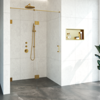 Nisdeur Compleet Just Creating Profielloos 2-Delig (Draaideur Bevestigd op Inloopwand) 140x200 cm 70/70 Goud