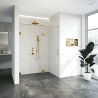 Nisdeur Compleet Just Creating Profielloos 2-Delig (Draaideur Bevestigd op Inloopwand) 160x200 cm 90/70 Goud