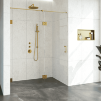 Nisdeur Compleet Just Creating Profielloos 2-Delig (Draaideur Bevestigd op Inloopwand) 160x200 cm 90/70 Goud